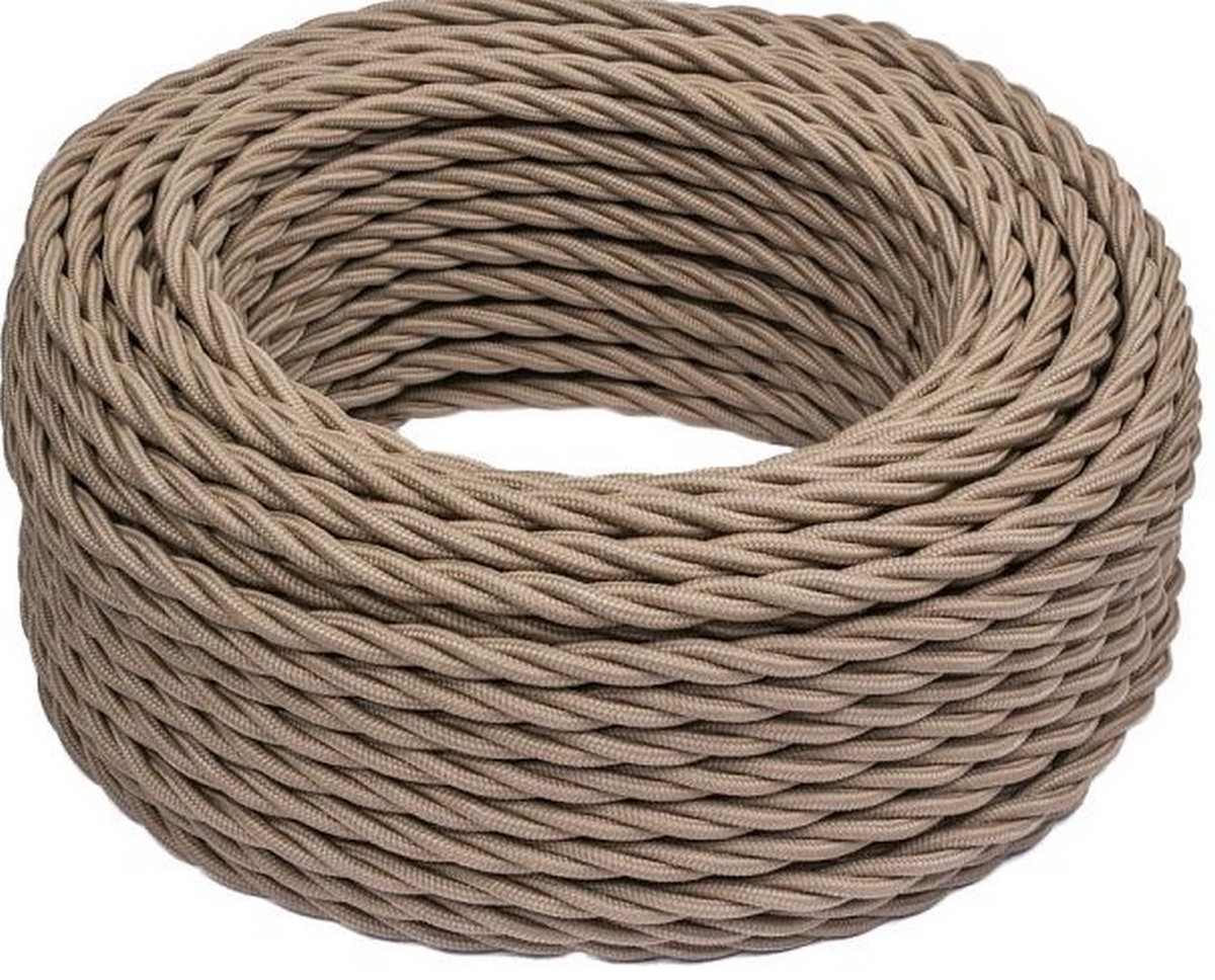 Витой ретро провод (кабель) Витой провод BIRONI Капучино матовый 2*2,5 20м B1-425-716-20 