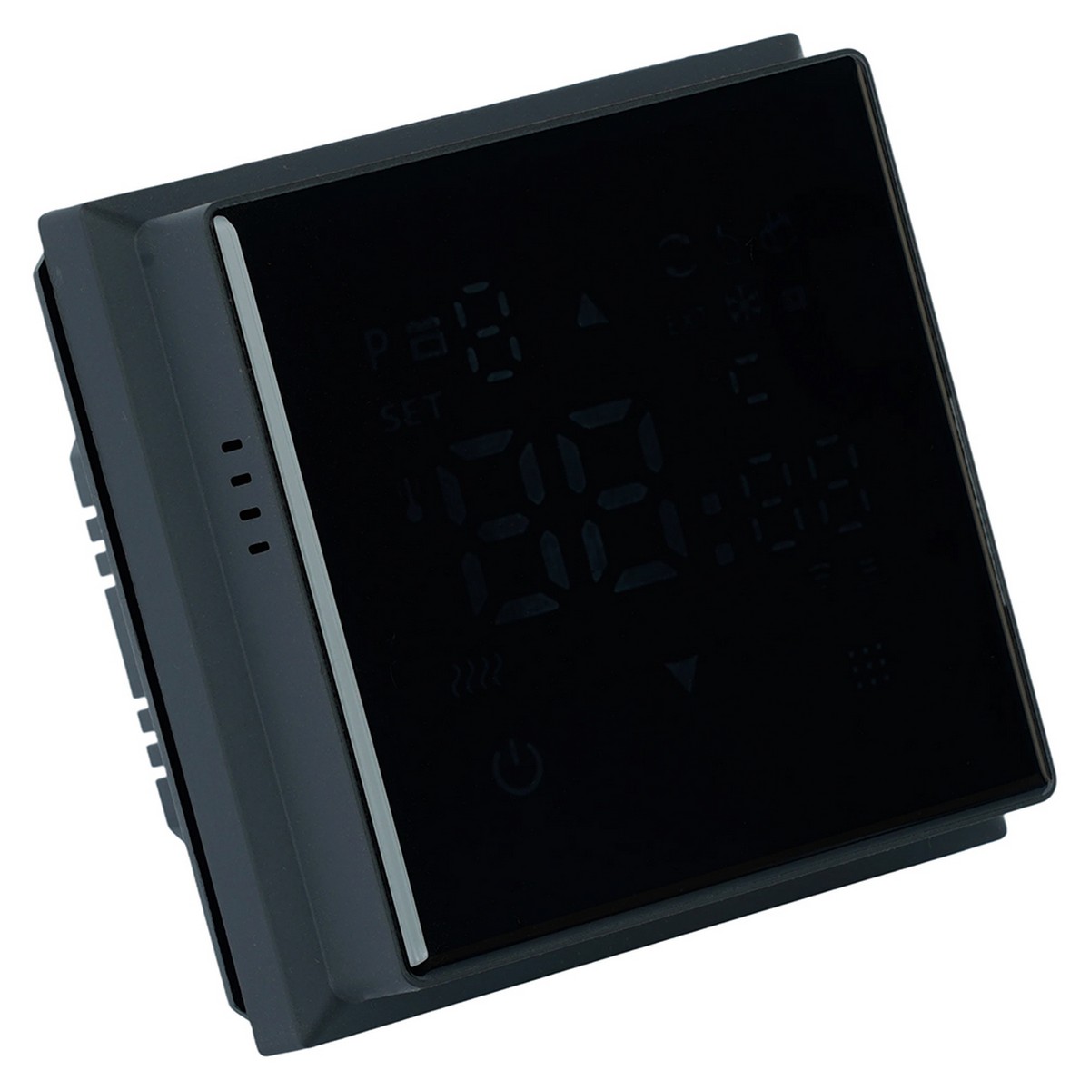 Эмили - Розетки и выключатели Stekker Терморегулятор Wi-Fi STEKKER Эмили RSW00-5119-05 черный уголь soft touch 50377