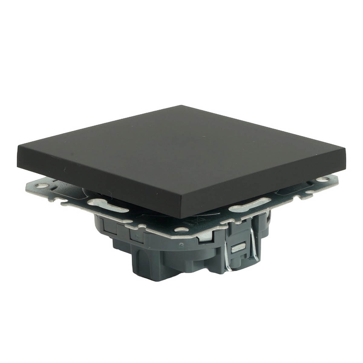 Эмили - Розетки и выключатели Stekker Выключатель 1-клавишный STEKKER Эмили RSW10-5103-05 черный уголь soft touch 49839