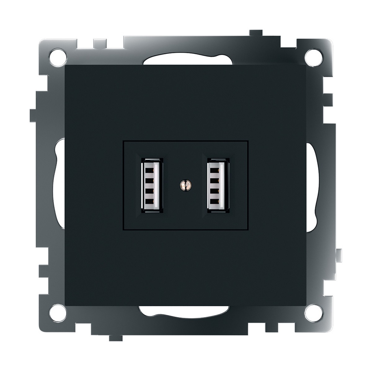 Катрин - Розетки и выключатели Stekker Розетка USB 2-местная STEKKER GLS10-7115-05 250B 21А Катрин черный 39616