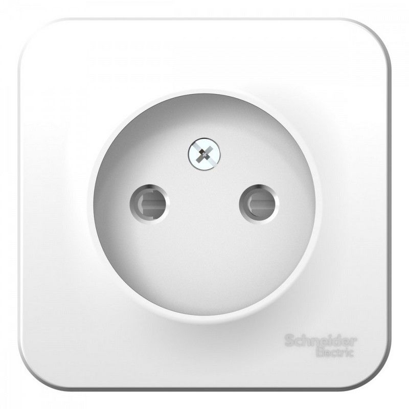 Blanca белые розетки и выключатели Розетка SE Blanca б/з Белый наружный со шторками изолир. пластина BLNRA001111