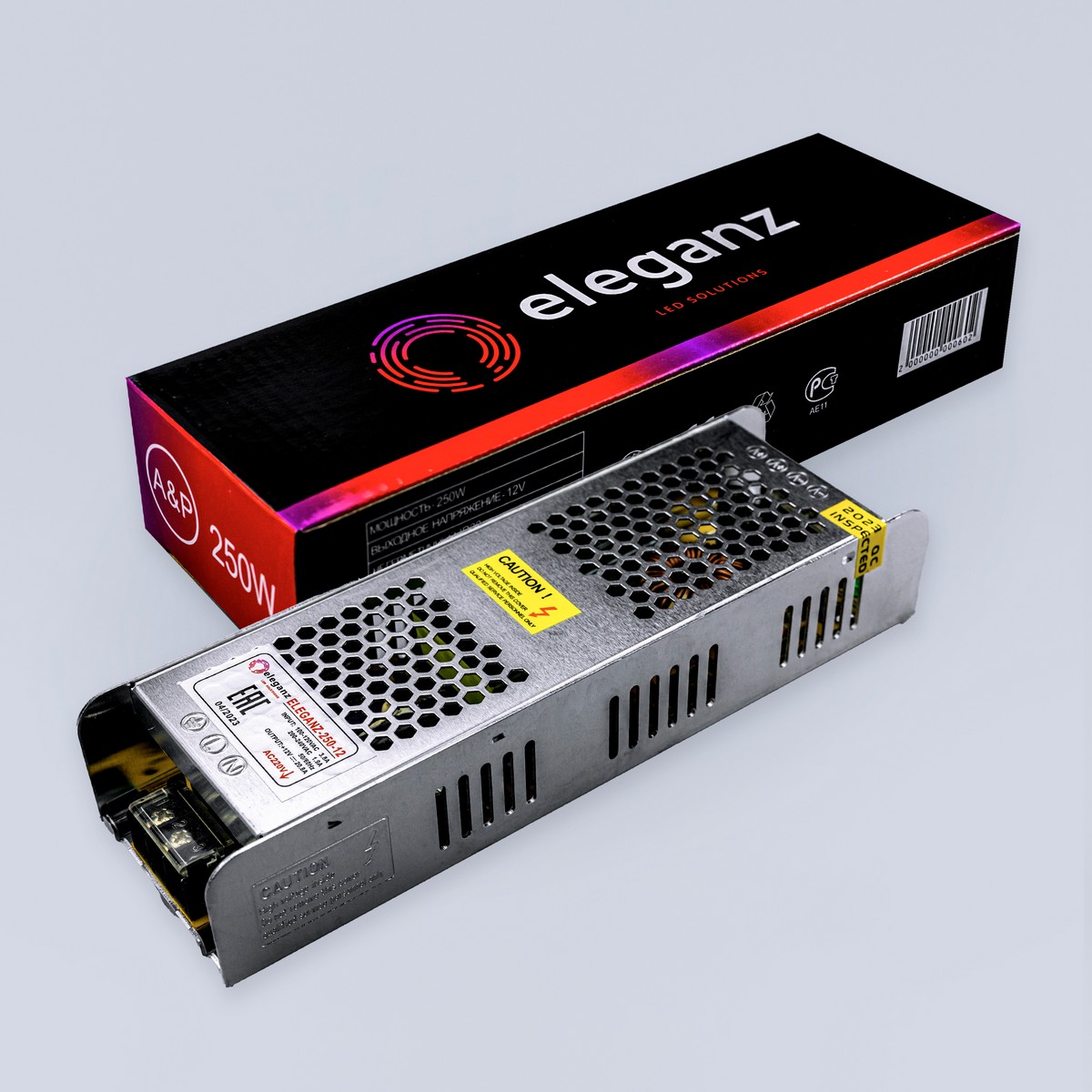 Блоки питания для светодиодной ленты Блок питания для светодиодной ленты Eleganz 12V 250W IP20 узкий 1130 