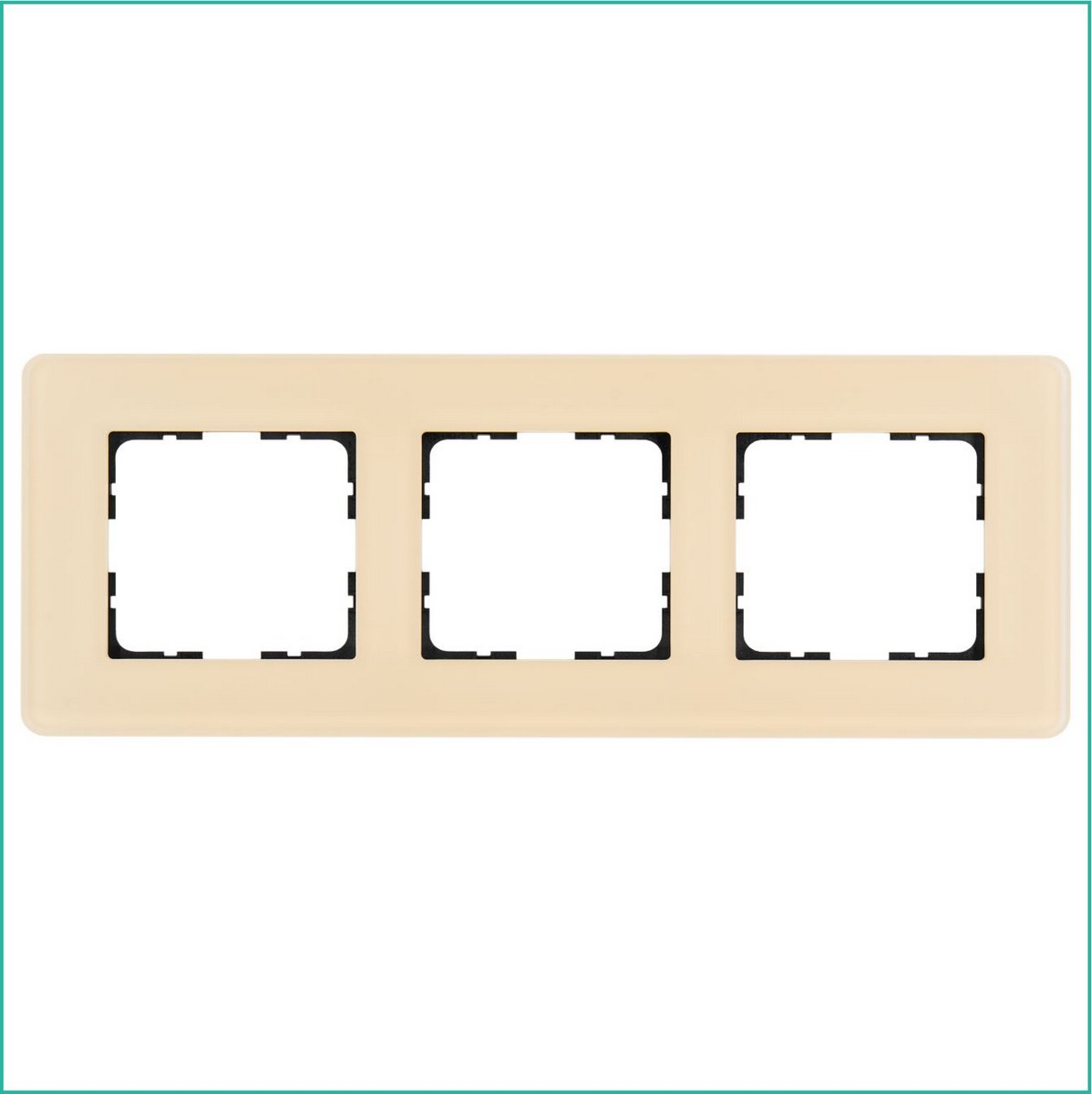 JASMART G - розетки и выключатели Рамка JASMART 3-постовая стекло матовое Тауп GLASS G1003GT-RM