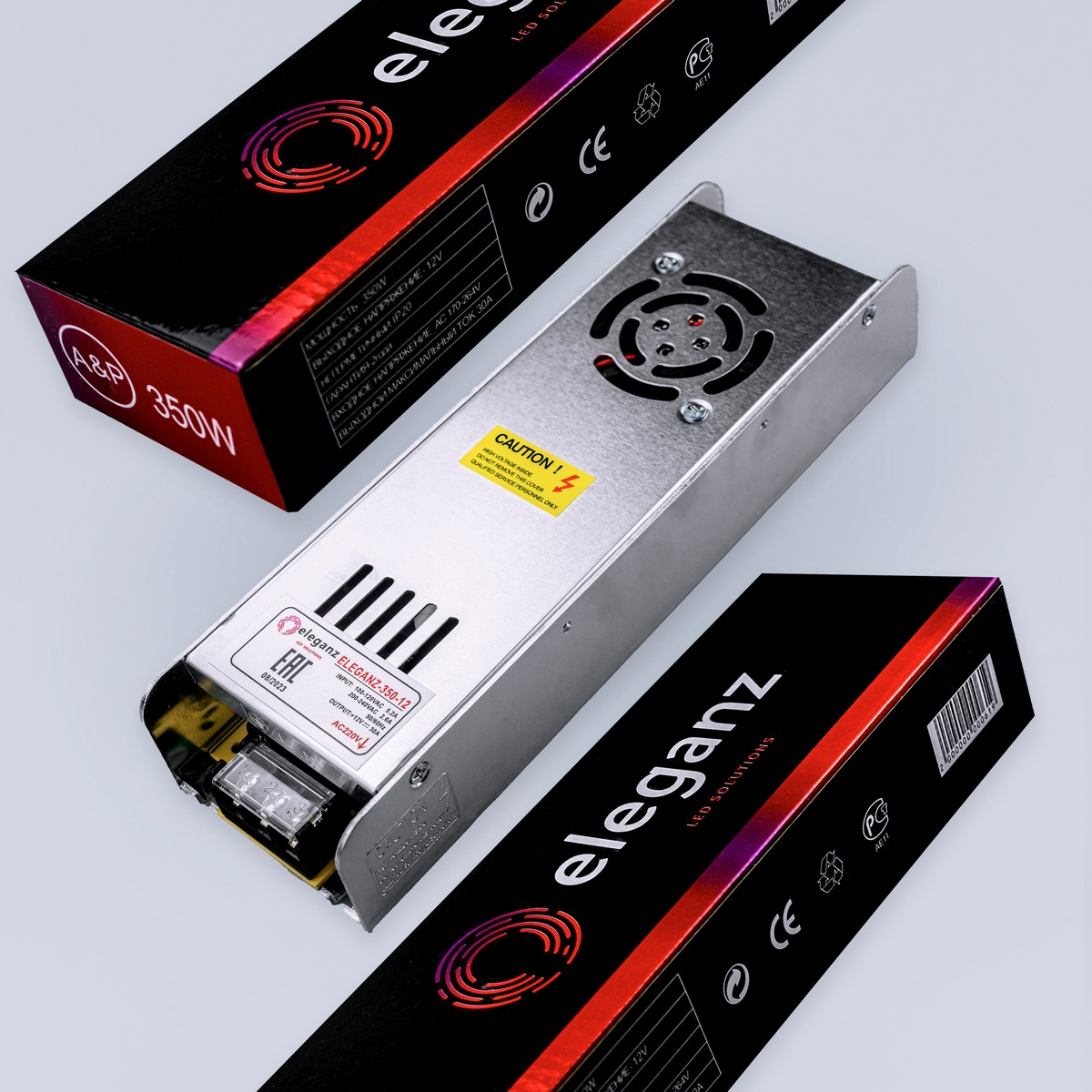 Блок питания для светодиодной ленты Eleganz 12V 350W IP20 узкий 1112