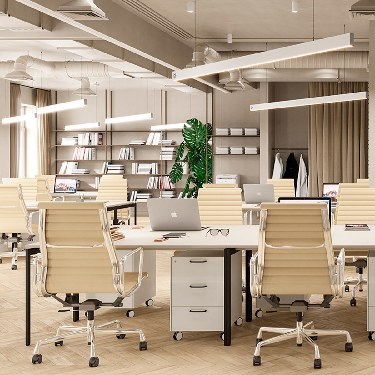 Линейные светодиодные светильники Светильник светодиодный линейный Feron AL4035 IP40 72W 4000К 48592 