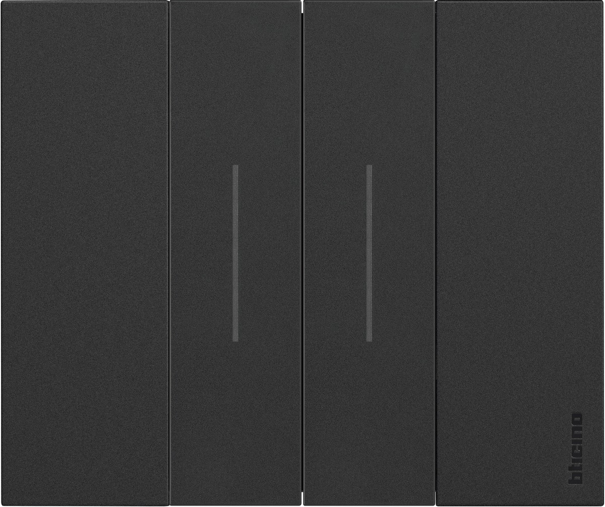 Bticino Living Now Рамки Рамка BT Living now Черный немецкий стандарт 2 мод KA4802KG