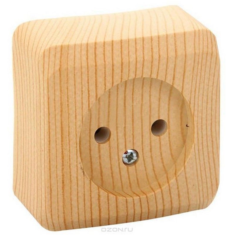 Этюд Дача Розетка 1-ая Systeme Electric Этюд наружный Дача Сосна без/з без шторок PA16-001D