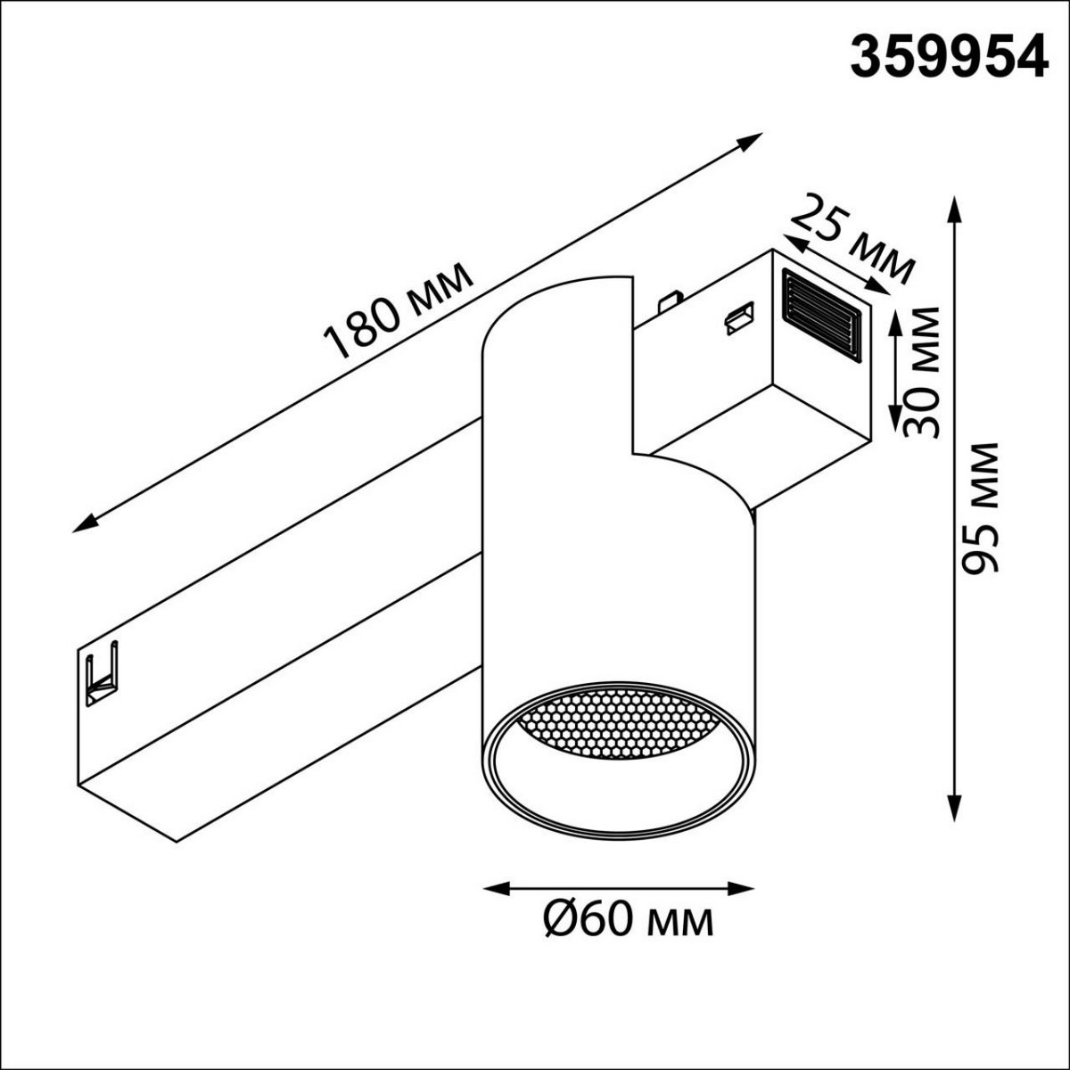Трековые светодиодные светильники Трековый светодиодный светильник с переключателем цветовой темперетуры NOVOTECH 359954 VECTOR 