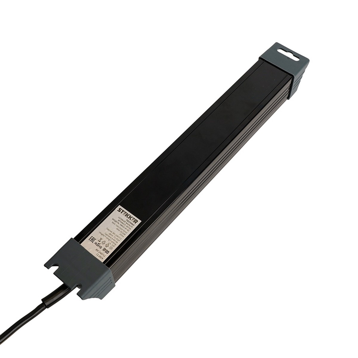 Колодки и удлинители, тройники Сетевой фильтр 4-местный с/з STEKKER HM22-41-03 3 м Techno черный 50157 