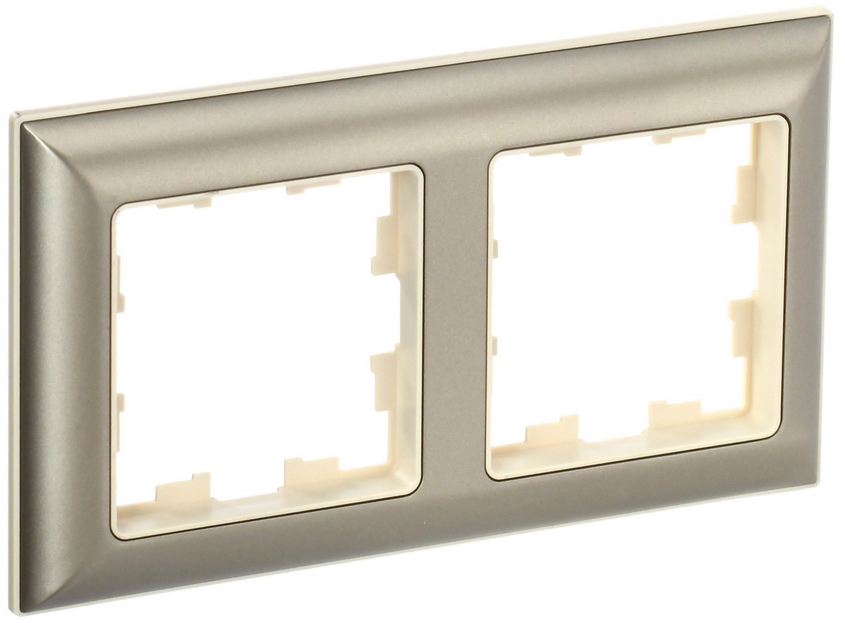 Рамка IEK BRITE DECOR Шампань/беж 3D-форма 2-м РУ-2-Бр BR-M22-12-3-K10