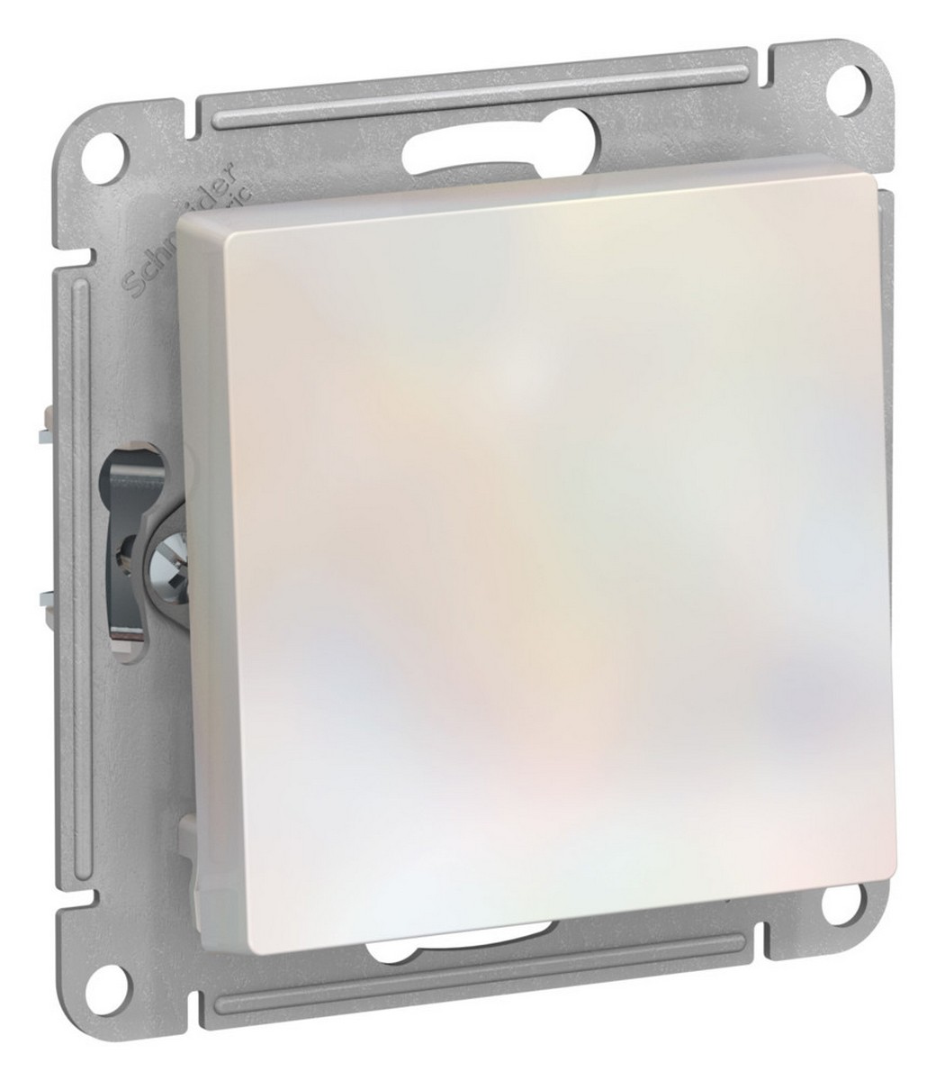 Выключатель Systeme Electric AtlasDesign Жемчуг 1-клавишный 2-полюсный, 10А, механизм ATN000421