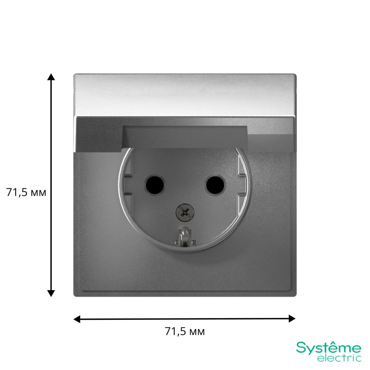 Розетка Systeme Electric ArtGallery Алюминий с заземл. со шторк. с крышкой 16А IP20 GAL000346