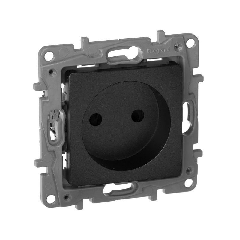 Legrand Etika Антрацит Розетка электрическая Legrand Etika антрацит б/з со шторками, винт. клем. 672634