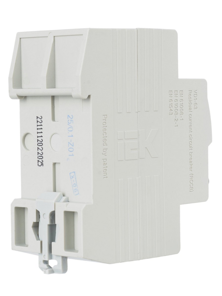 IEK Выключатель дифференциальный IEK KARAT ВД1-63 (УЗО) 2Р 25А 100мА MDV10-2-025-100 