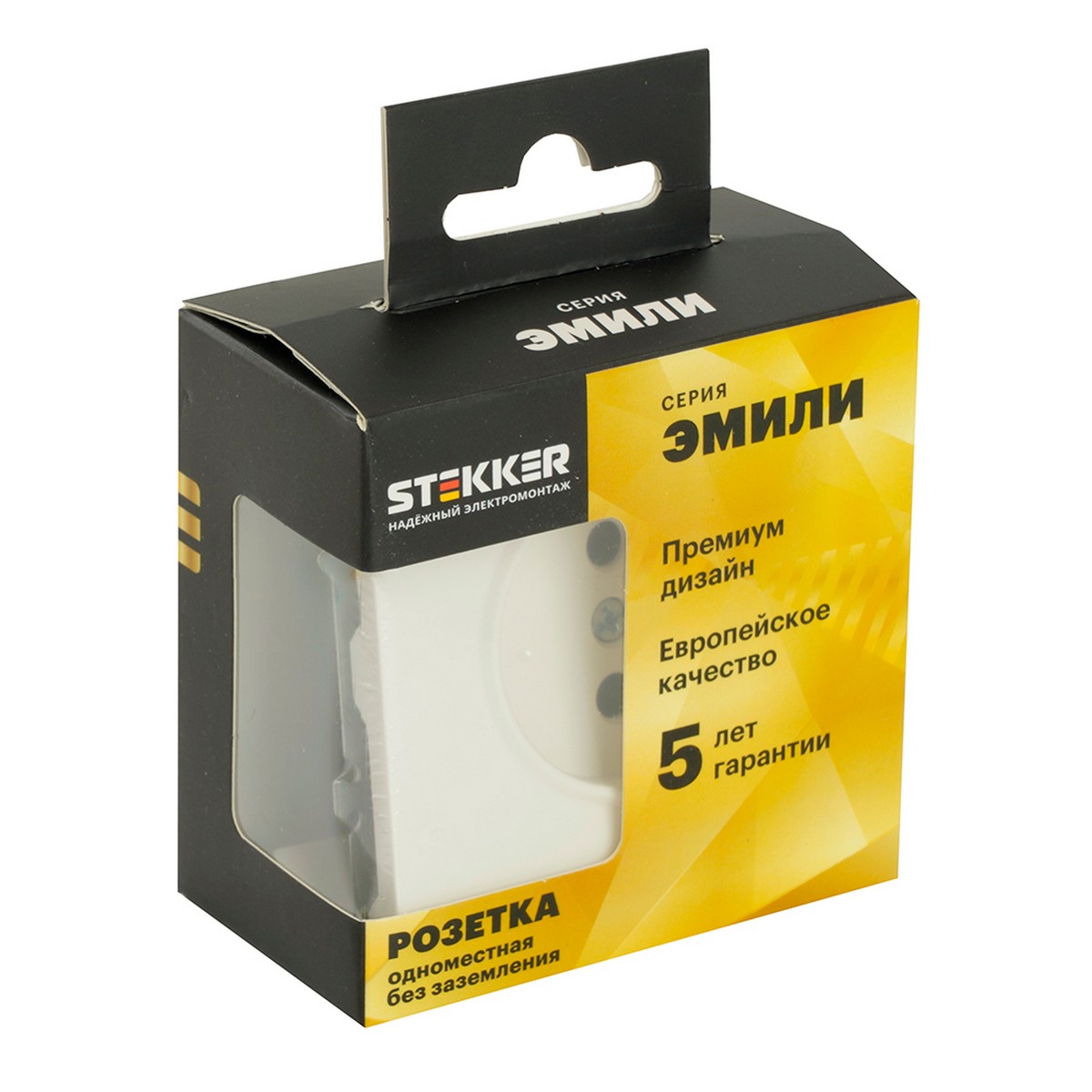 Эмили - Розетки и выключатели Stekker Розетка 1-ая с защитной шторкой б/з STEKKER Эмили RST16-5109-01 белый фарфор soft touch 49876