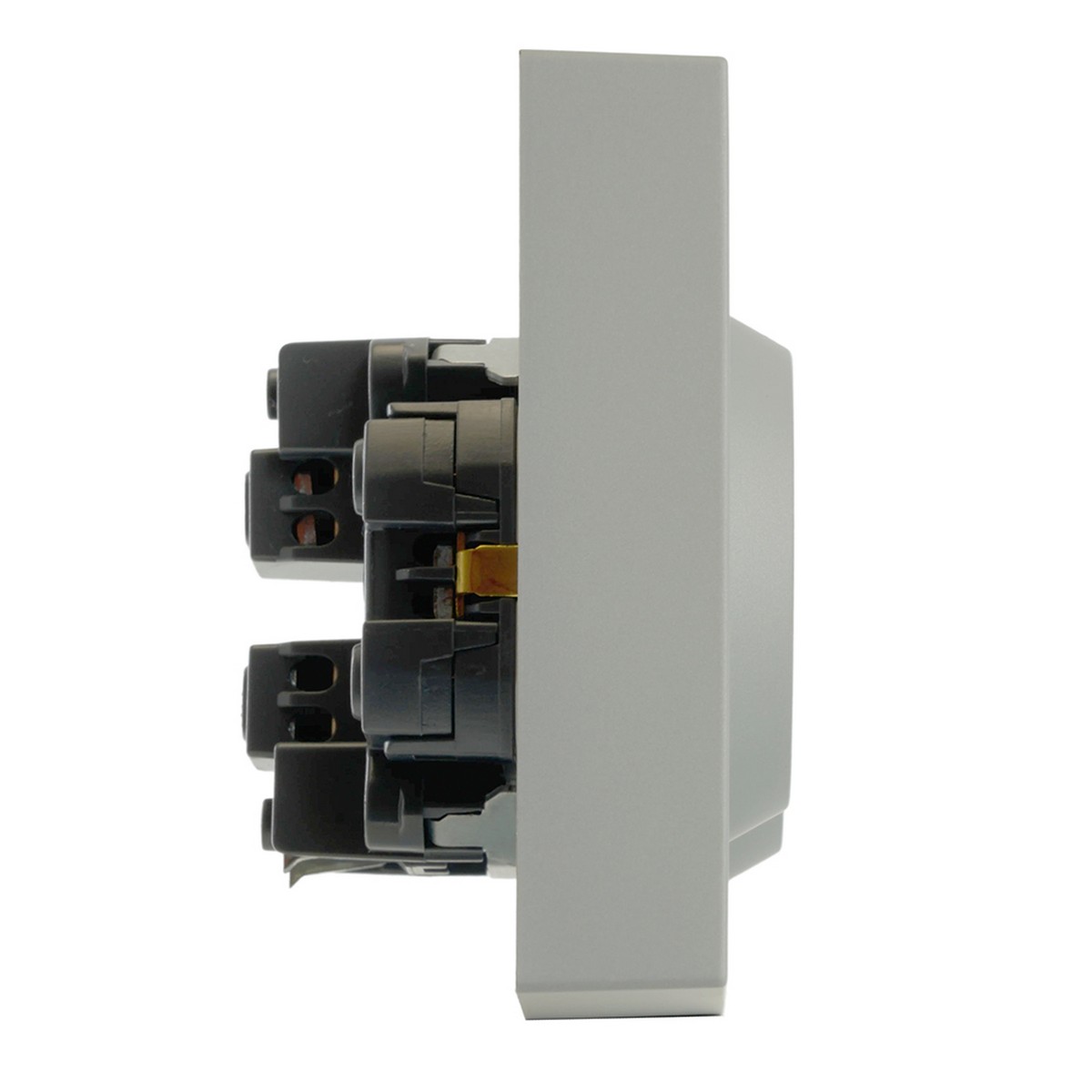 Эмили - Розетки и выключатели Stekker Розетка 2-ая с защитной шторкой с/з 16А STEKKER Эмили RST16-5114-10 платиново-серый soft touch 49960