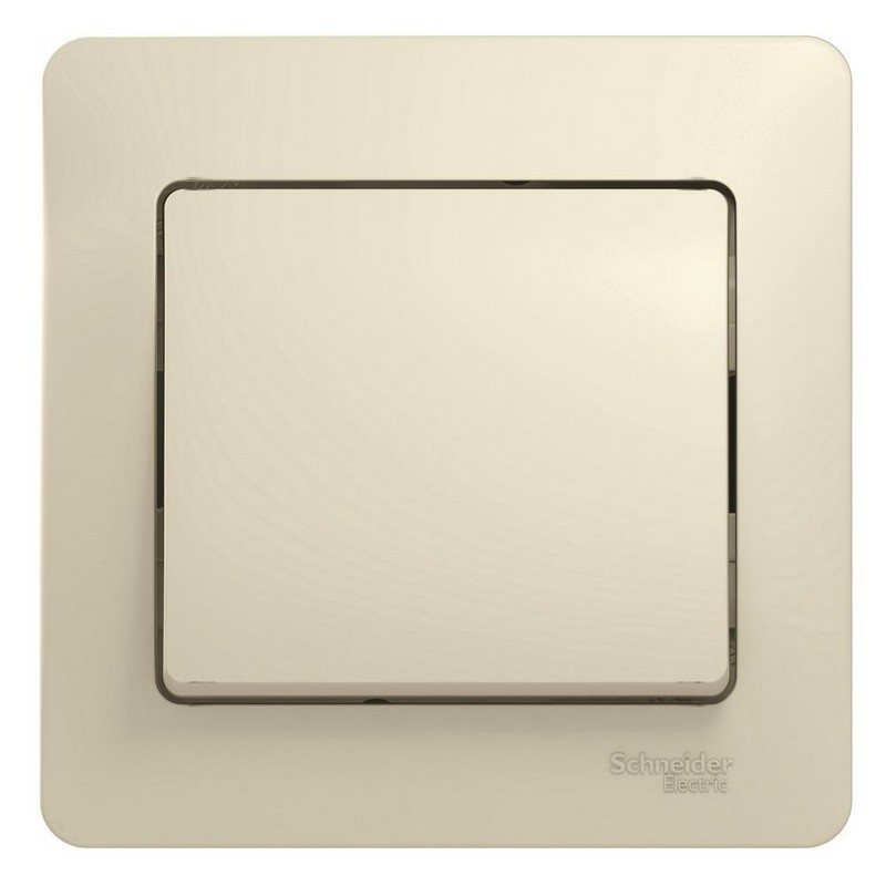 Выключатель Systeme Electric Glossa Бежевый 1-клавишный, сх.1 (в сборе с рамкой) GSL000212