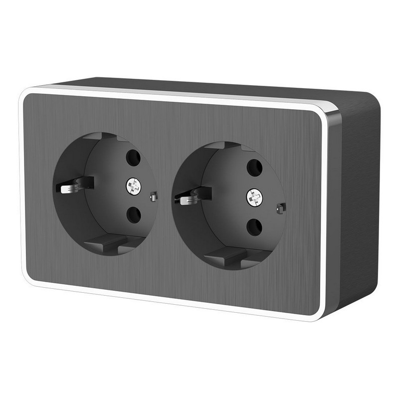 Werkel Gallant графит рифленный Розетка Werkel двойная с заземлением Gallant (графит рифленый) W5072104