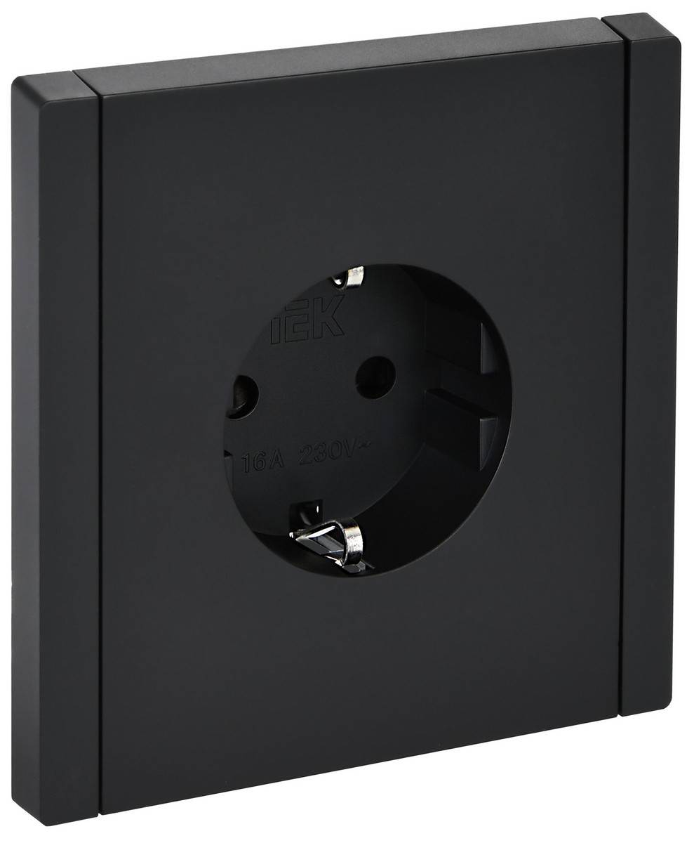 IEK FORTE&PIANO Черный Розетка IEK FORTE&PIANO Черный с/з со шт безвинтовое крепление 16А FP113