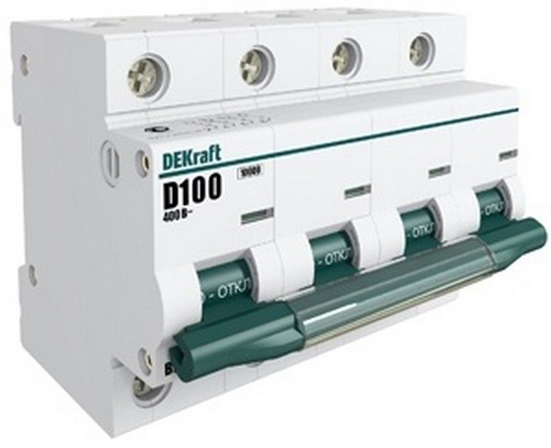 4 полюсные (четырехполюсные) Автоматический выключатель DEKraft 4P 80A C ВА-201 10kA 13011DEK 