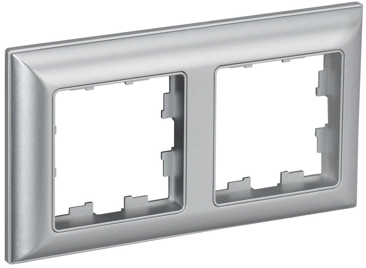 Рамка IEK BRITE DECOR Алюминий 3D-форма 2-м РУ-2-Бр BR-M22-12-K47