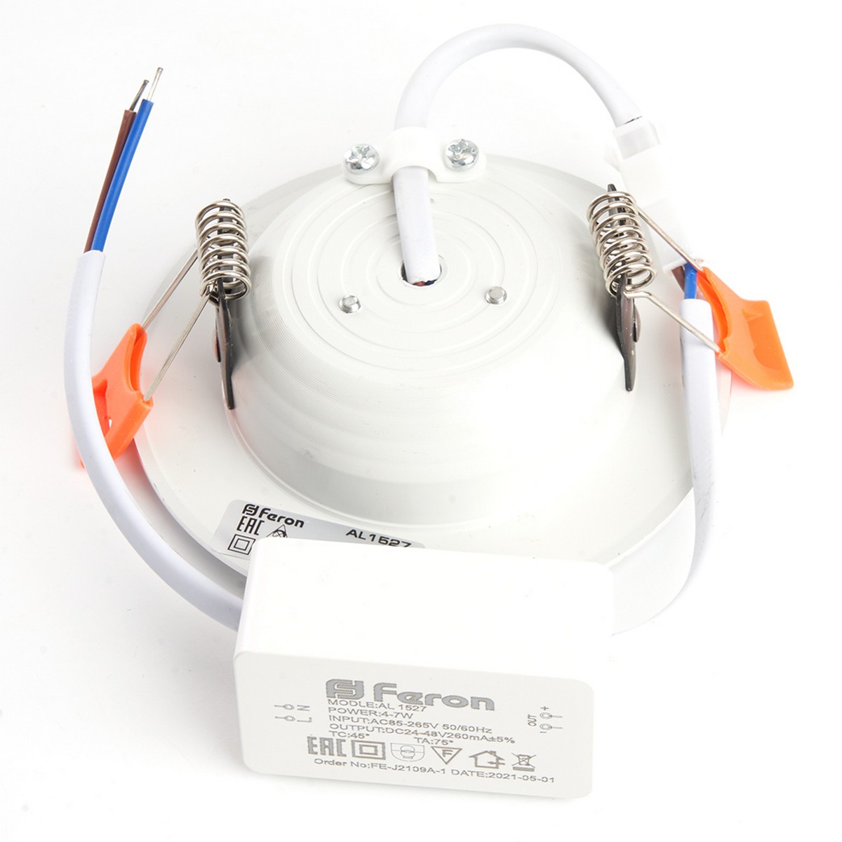 Встраиваемые светодиодные светильники Светильник встраиваемый светодиодный Feron AL1527 5W 4500K белый 41194 