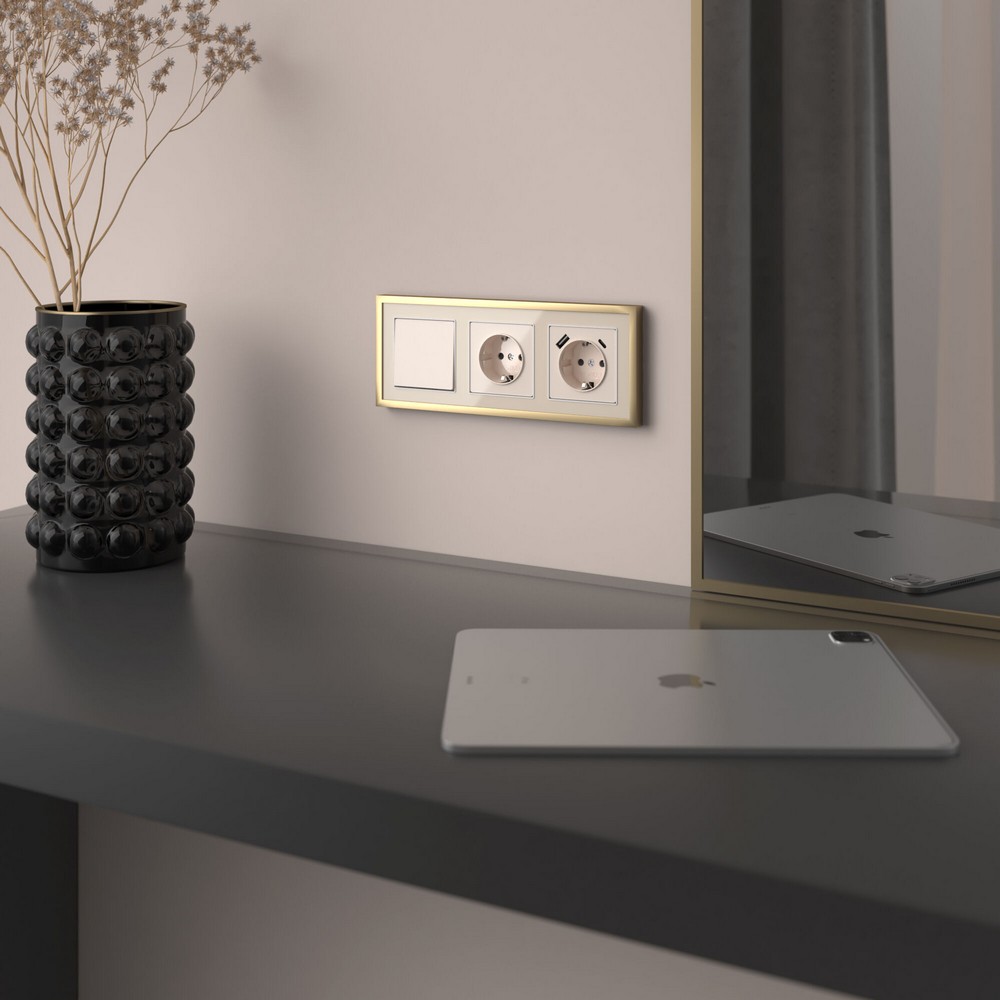 Werkel айвори акрил Выключатель Werkel одноклавишный проходной (айвори акрил) W11120430