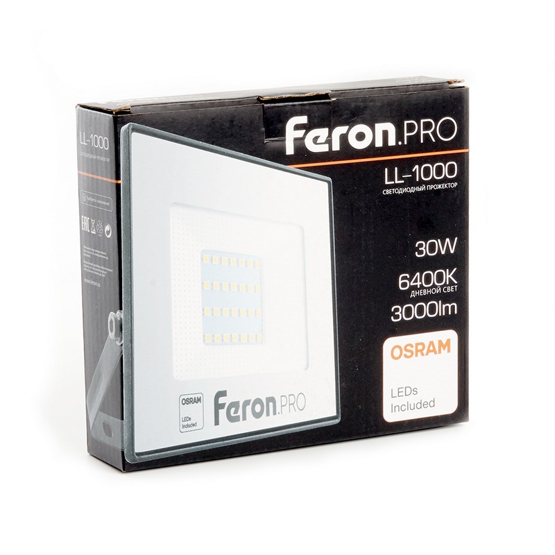 Светодиодный прожектор Feron.PRO LL-1000 IP65 30W 6400K 41539