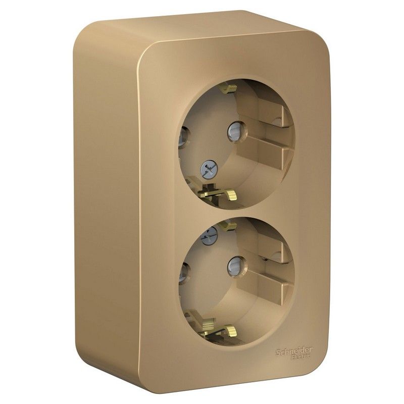 Blanca титан розетки и выключатели Розетка SE Blanca 2-ая Титан наружный с/з со шторками BLNRA011204