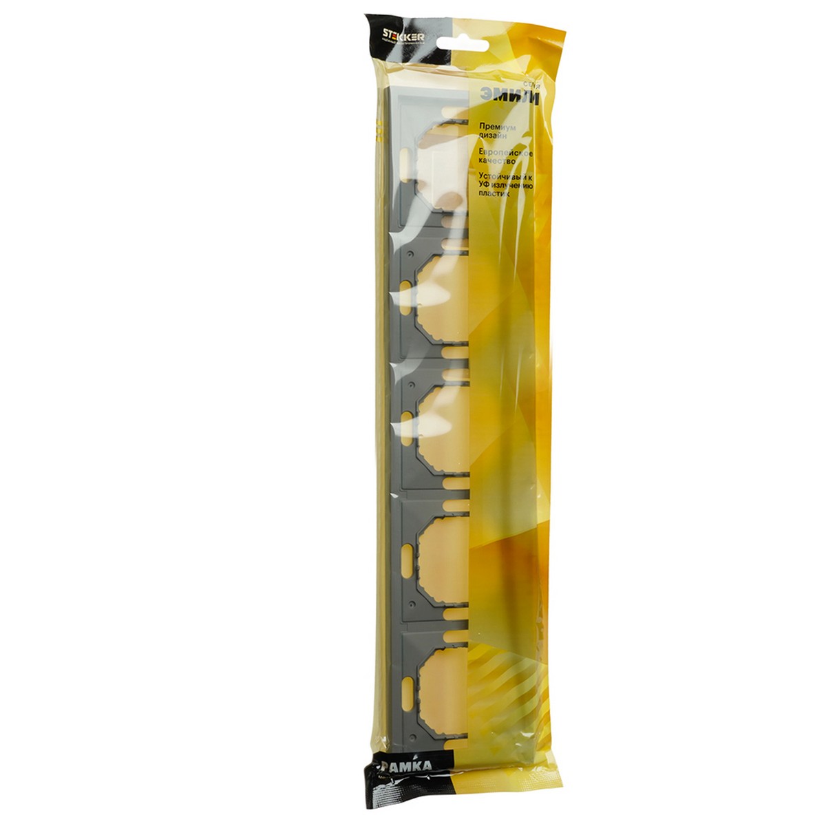 Эмили - Розетки и выключатели Stekker Рамка 5-ая STEKKER Эмили PFR00-5005-10 платиново-серый soft touch 49966