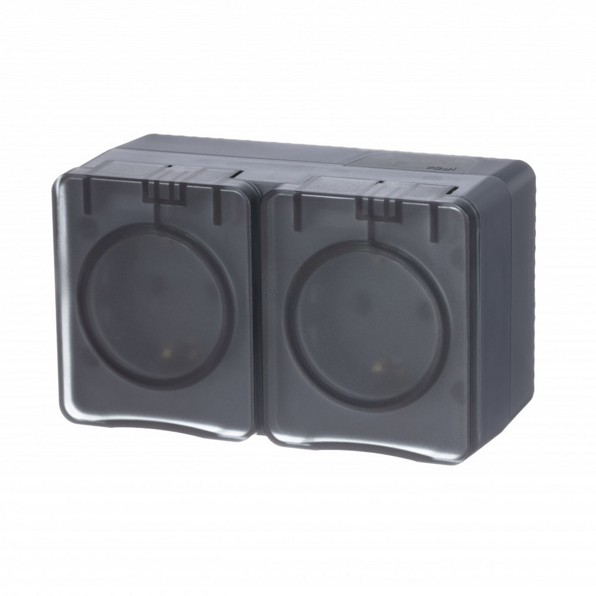 Розетка Systeme Electric AtlasDesign Profi54 наружная Антрацит 2-ая с/з со шторками 16А ATN544026