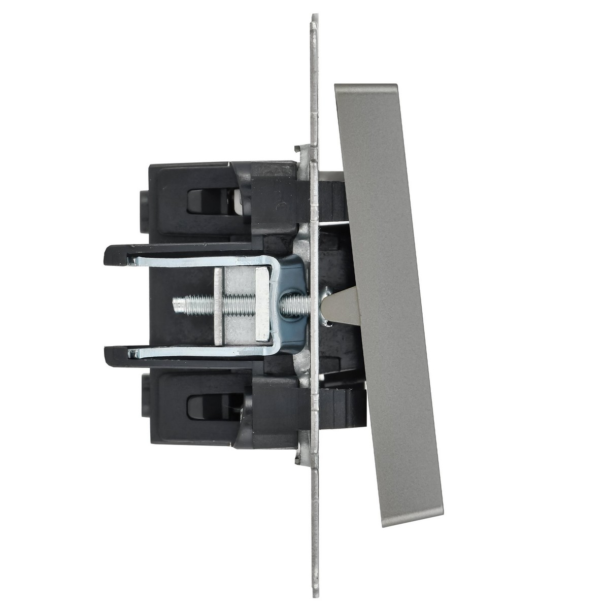 Выключатель IEK BRITE 1-клавишный с индикацией 10А ВС10-1-1-БрС сталь BR-V10-1-10-K46