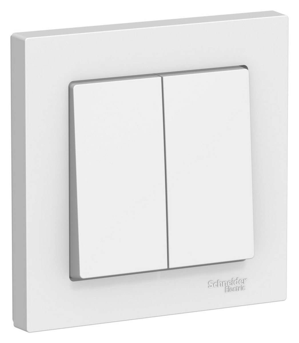 Выключатель Systeme Electric AtlasDesign Лотос 2-клавишный, в сборе ATN001352