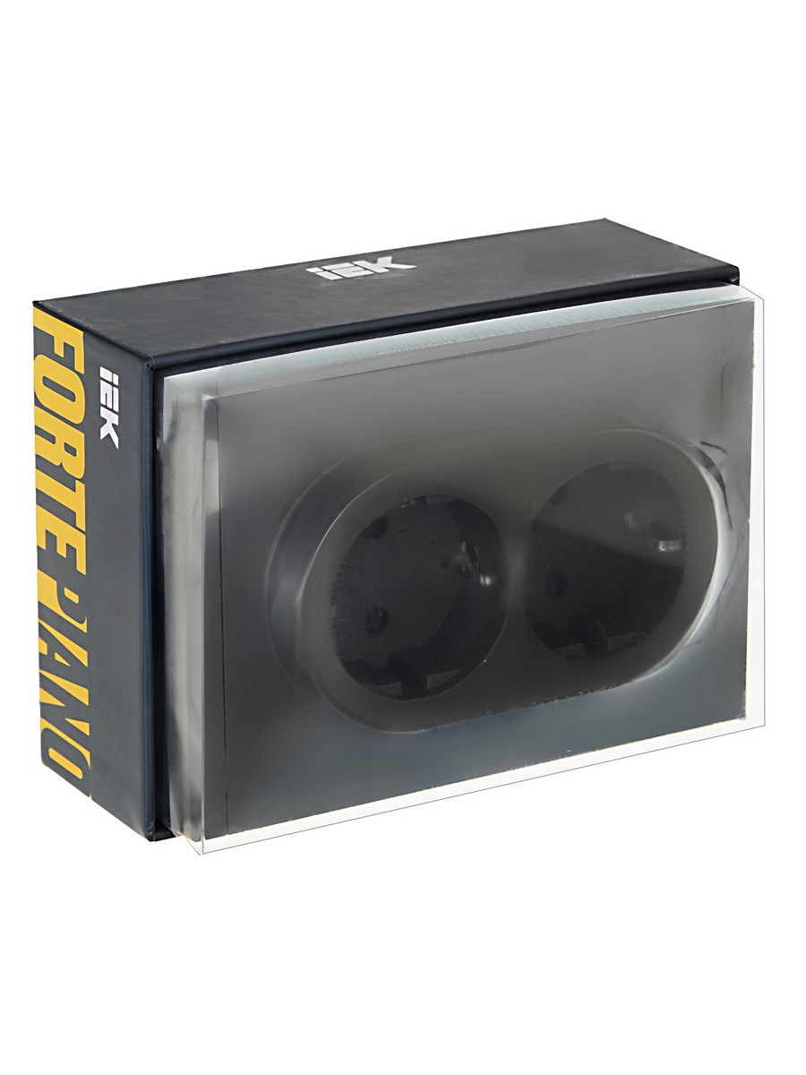 IEK FORTE&PIANO Серый Розетка IEK FORTE&PIANO Серый 2-я с/з безвинтовое крепление 16А FP324