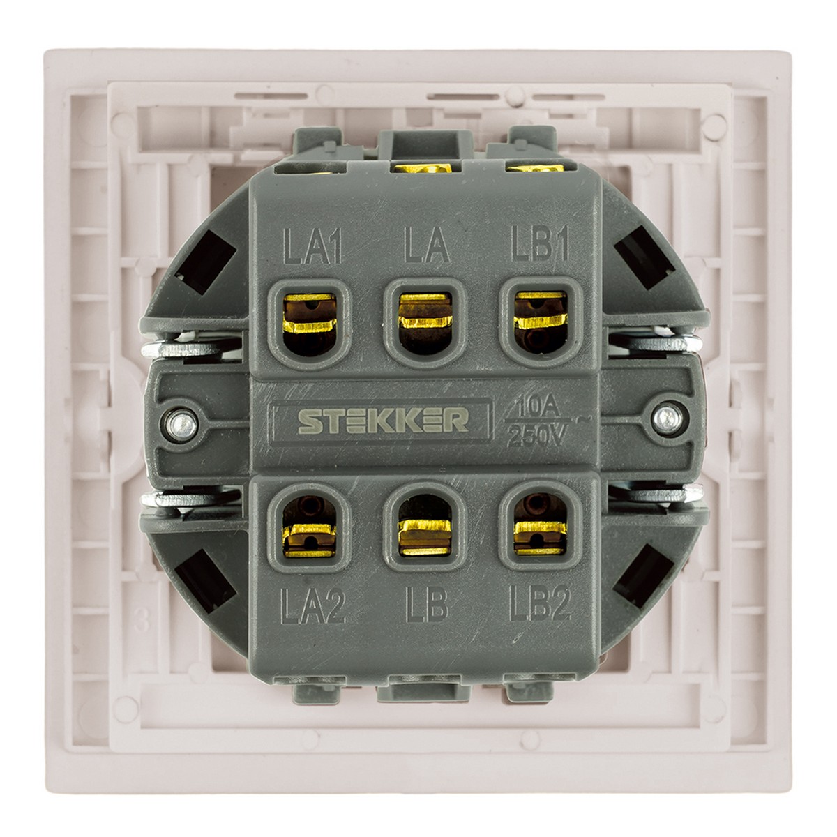 Мия - Розетки и выключатели Stekker Переключатель перекрестный 1-клавишный STEKKER Мия RSW10-3110-08 пудровый жемчуг 50570