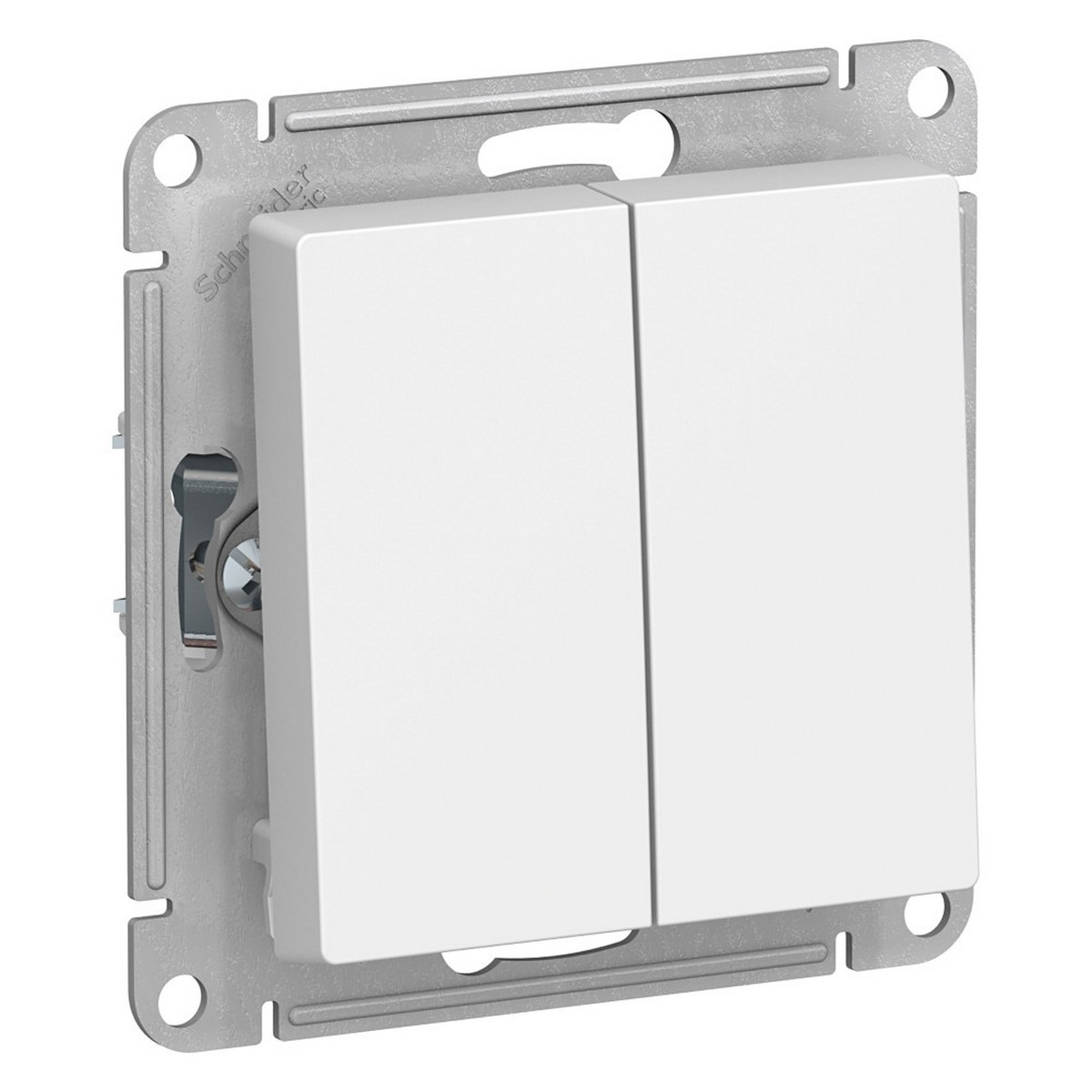 Переключатель 2-клавишный Systeme Electric AtlasDesign белый сх.6, ATN000165