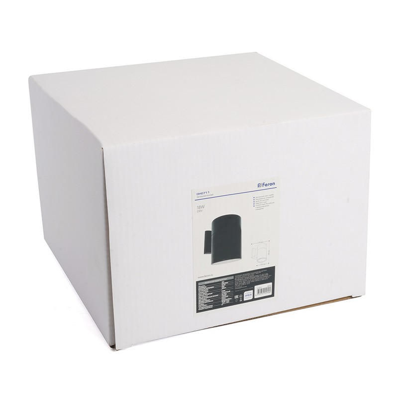 Уличные настенные светильники Светильник уличный светодиодный Feron DH0711 18W 1600Lm 2700K черный 48356 