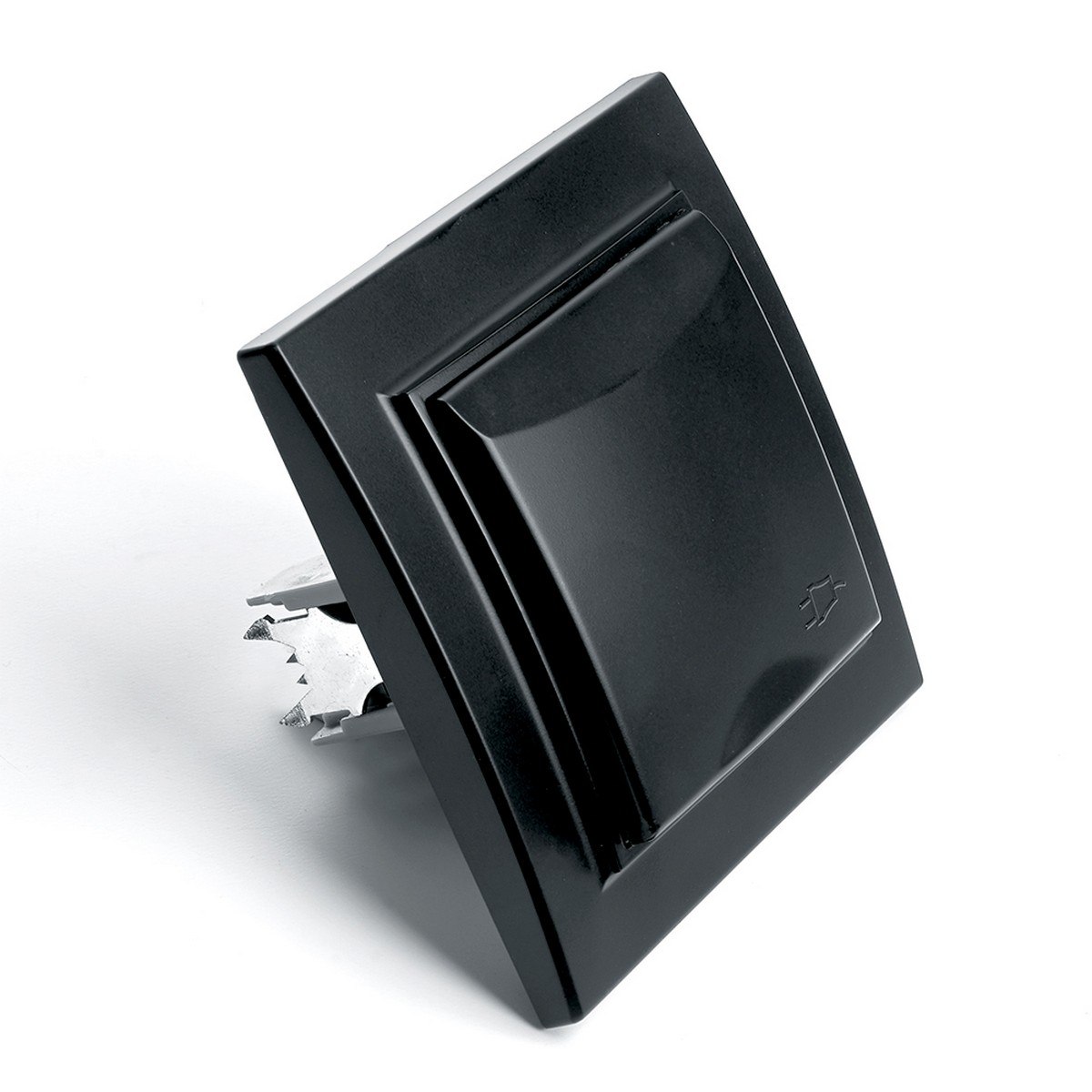 Розетка 1-местная c/з с крышкой STEKKER PST16-9012-03 16А с защ. шторкой Эрна черный с рамкой 39481