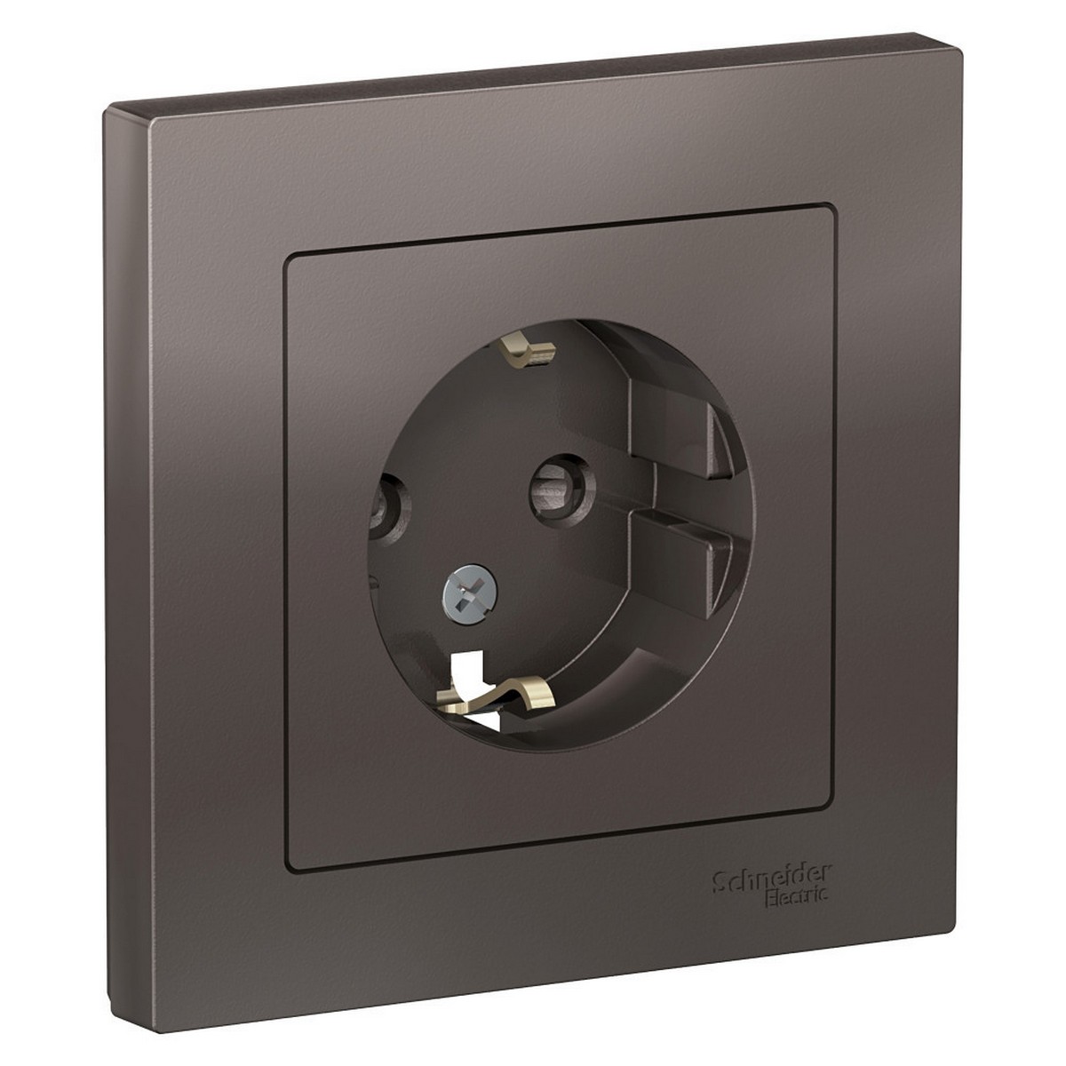 Розетка Systeme Electric AtlasDesign Мокко с/з со шторками, 16А, в сборе ATN000644