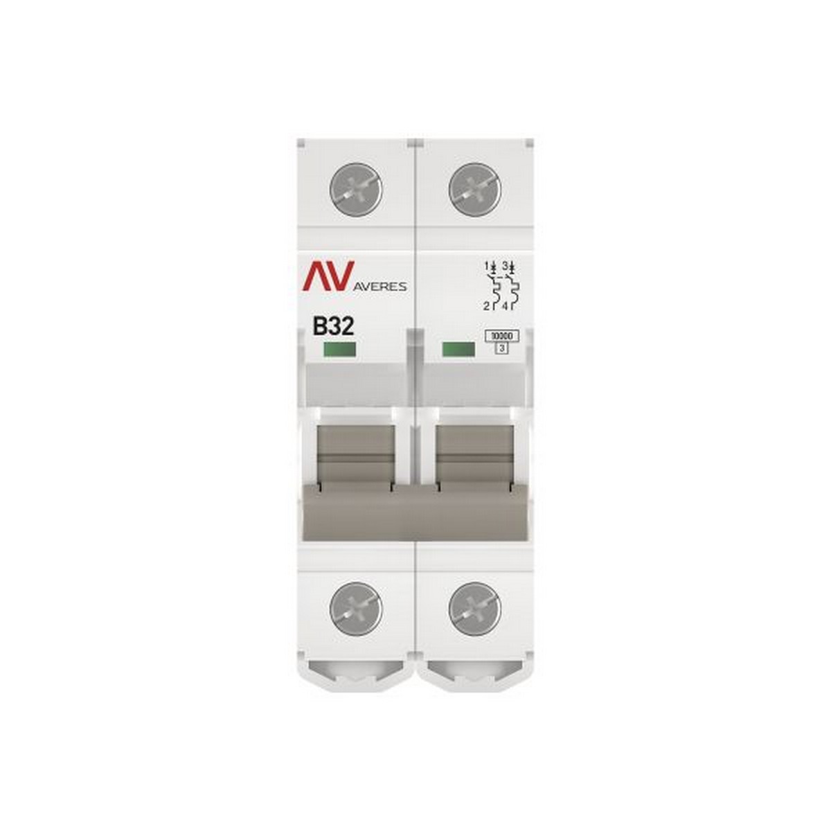 Автоматический выключатель EKF AVERES AV-10 (B) 2P 32А 10kA mcb10-2-32B-av