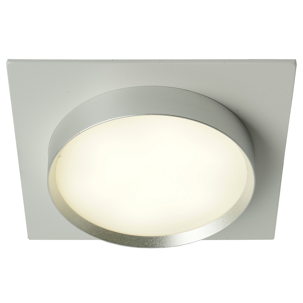 Встраиваемые светодиодные светильники Светильник встраиваемый Feron DL506 потолочный GX53 белый + серебро квадрат 51361 