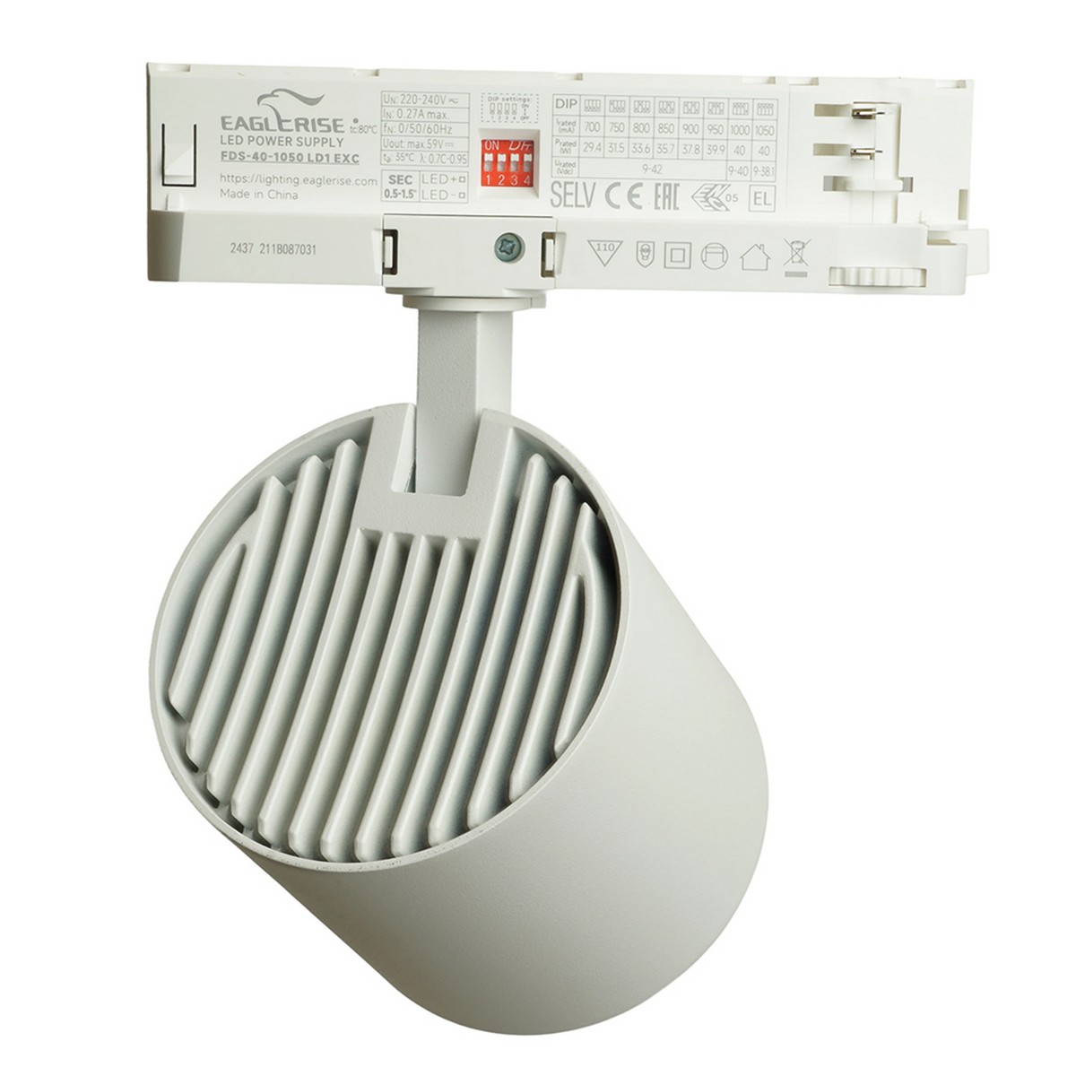 Светодиодный светильник Feron TR Reflex трековый 40W 4000К, 36 градусов, белый, 3х фазный с функцией выбора мощности 52058