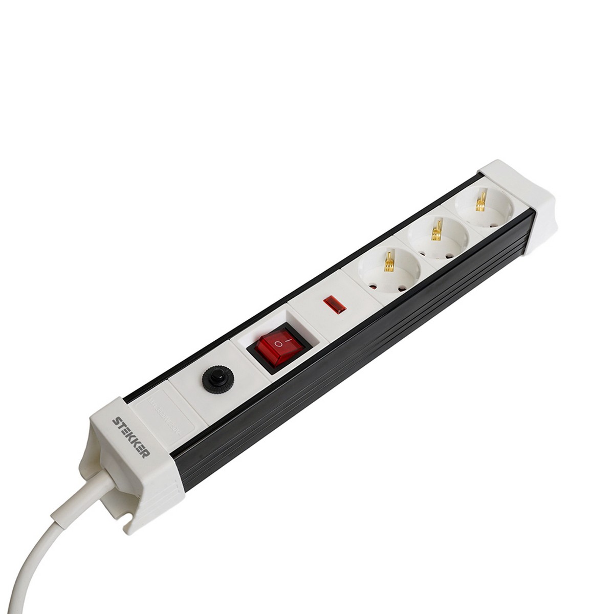 Колодки и удлинители, тройники Сетевой фильтр 3-местный с/з STEKKER HM22-31-03 3 м Techno белый 50145 