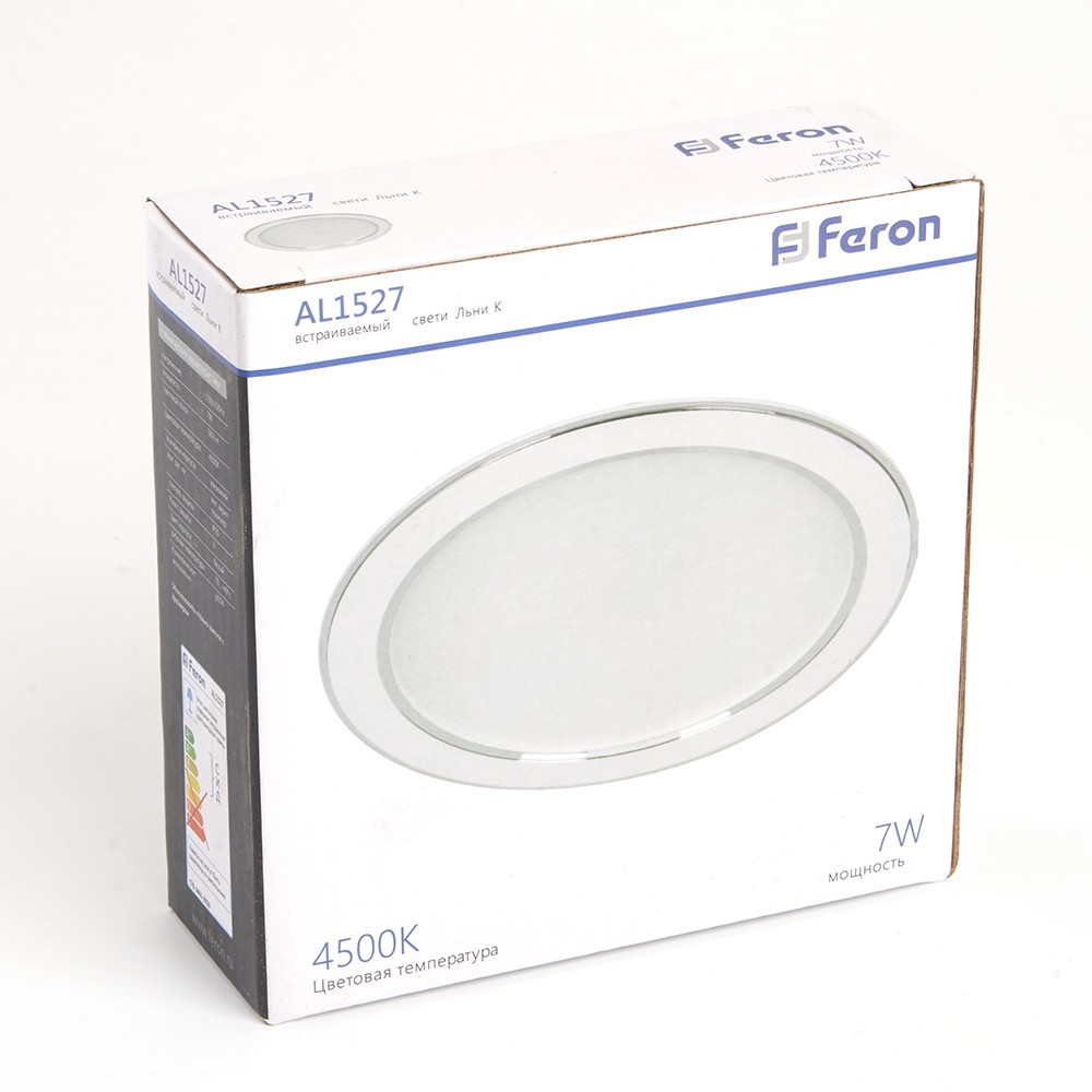 Встраиваемые светодиодные светильники Светильник встраиваемый светодиодный Feron AL1527 7W 4500K белый 41195 