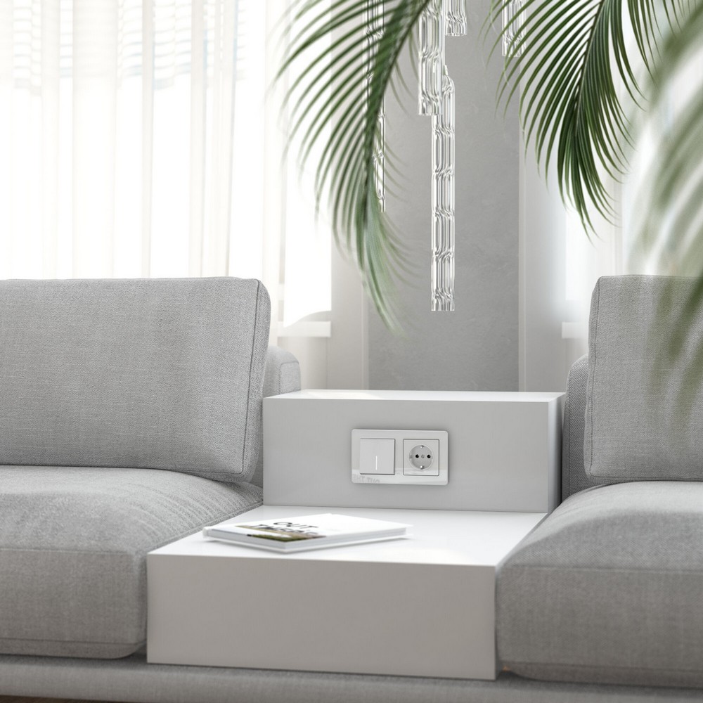 Werkel белый акрил Выключатель Werkel одноклавишный проходной с подсветкой (белый акрил) W11121410