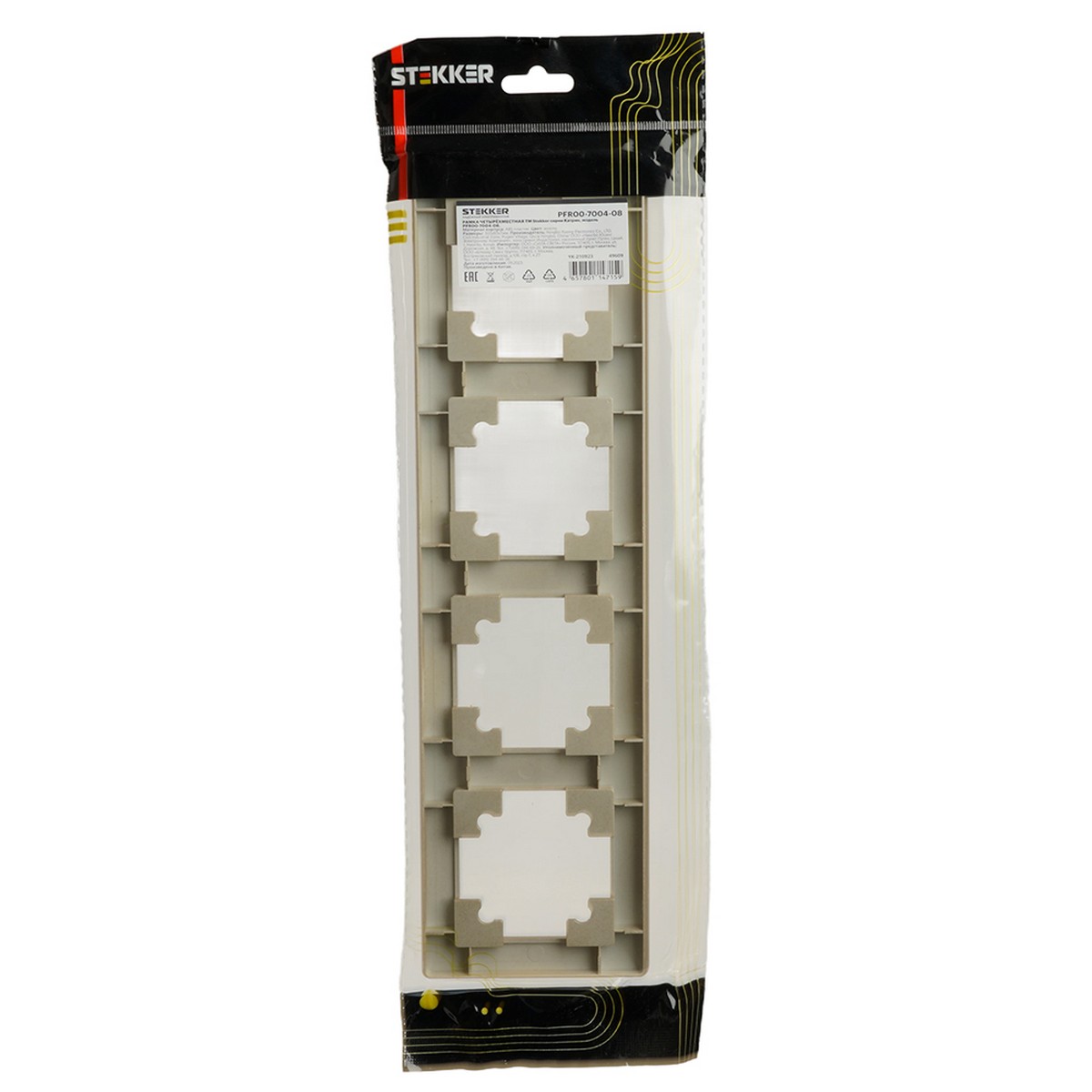 Рамка STEKKER 4-местная Катрин стекло золото PFR00-7004-08 49609