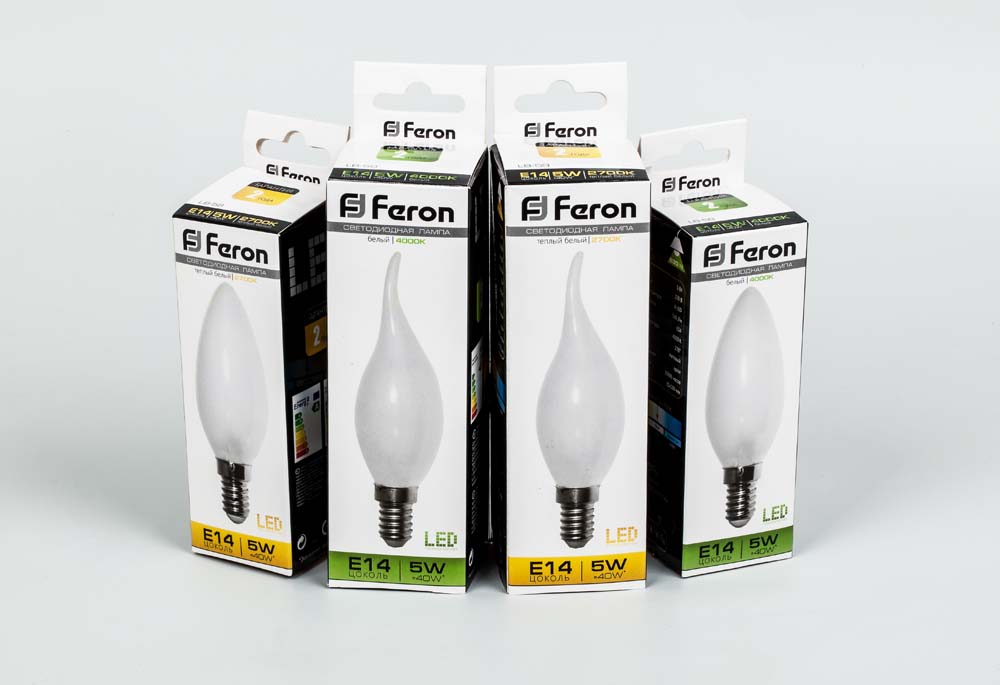 Лампа светодиодная Feron LB-58 Свеча E14 5W 2700K 230V матовая 25647