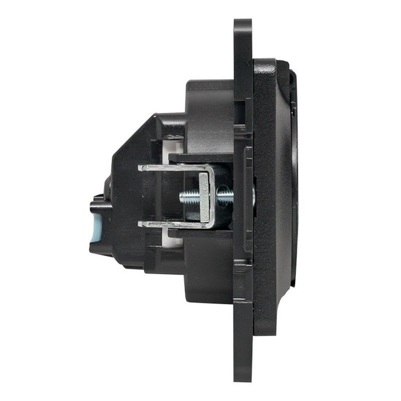 EKF Стокгольм черный Розетка с/з EKF PROxima Стокгольм Черный со шторками и крышкой 16А IP44 EZR16-028-10-44