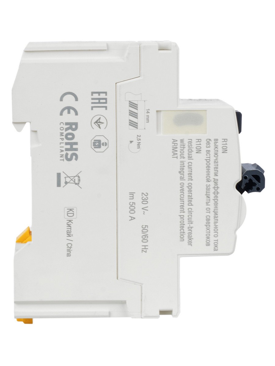 ВДТ УЗО IEK ARMAT R10N 2P 40А 30мА тип A AR-R10N-2-040A030