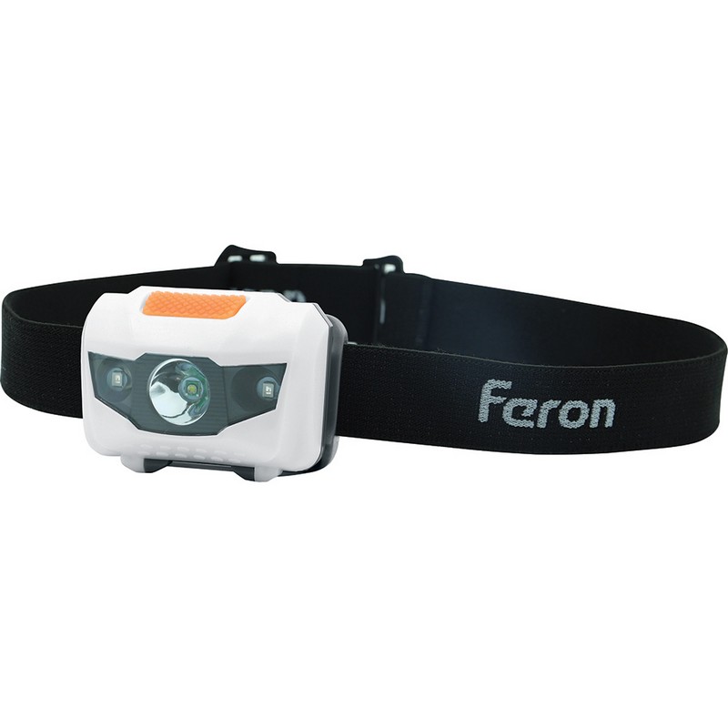 Фонарь налобный Feron TH2302 на батарейках 3*AAA 1LED+2RED IP44 пластик 41681